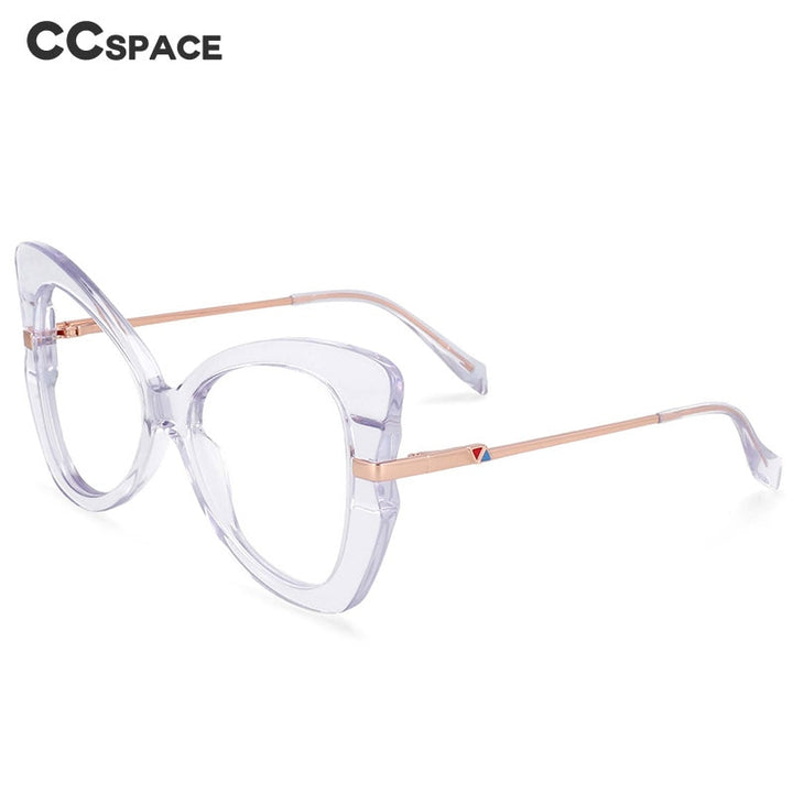 CCspace Women's Full Rim Oversized Acetate Alloy Butterfly Frame Eyeglasses 54326 Full Rim CCspace