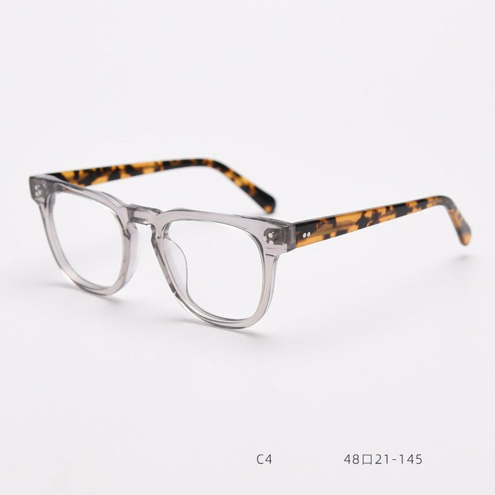 CCspace Unisex Full Rim Square Acetate Eyeglasses 55684 Full Rim CCspace GrayLeopard China