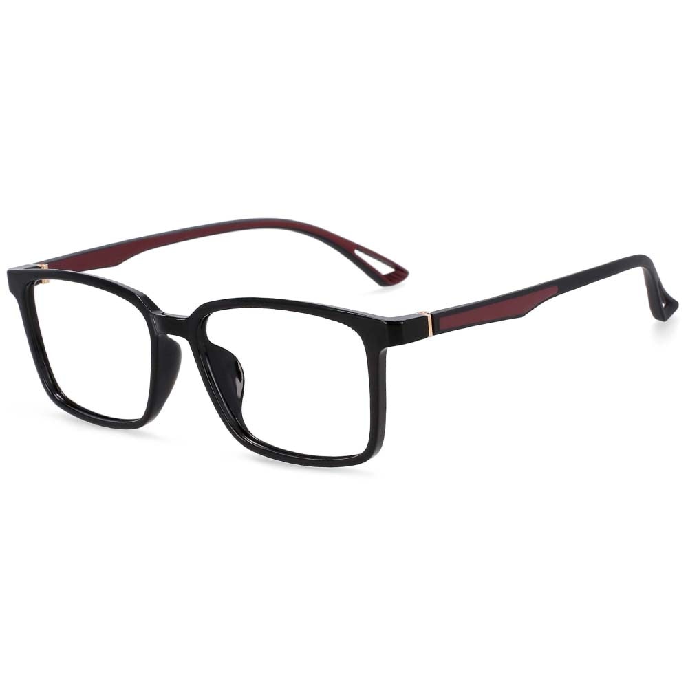 CCspace Unisex Full Rim Square Tr 90 Alloy Frame Eyeglasses 54368 Full Rim CCspace China Black