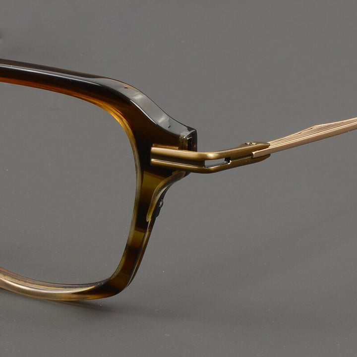 Muzz Unisex Full Rim Square Acetate Titanium Eyeglasses Dl413 Full Rim Muzz