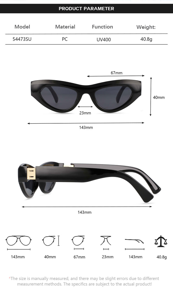 CCspace Women's Full Rim Cat Eye Resin Frame Sunglasses 54473 Sunglasses CCspace Sunglasses