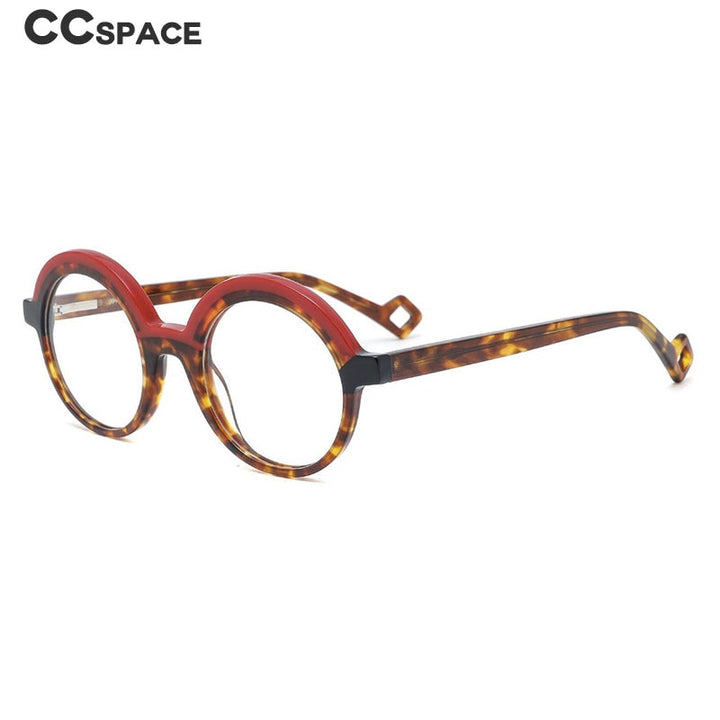 CCSpace Children's Unisex Full Rim Round Acetate Eyeglasses 55671 Full Rim CCspace   