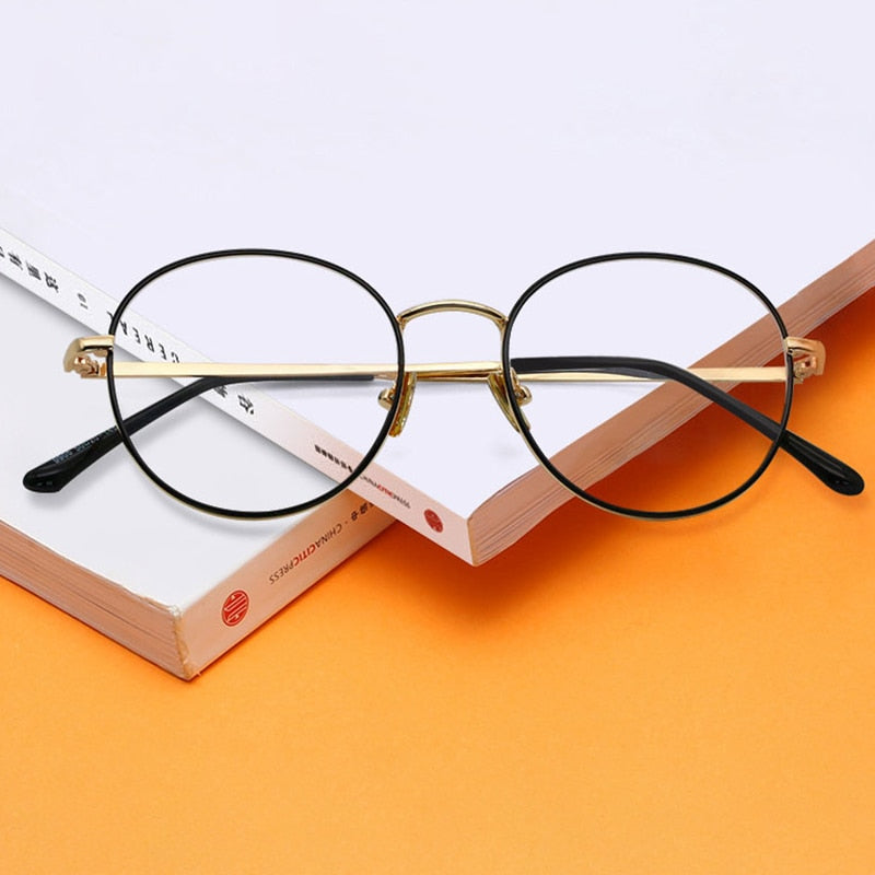Handoer Unisex Full Rim Round Square Alloy Eyeglasses 9905 Full Rim Handoer