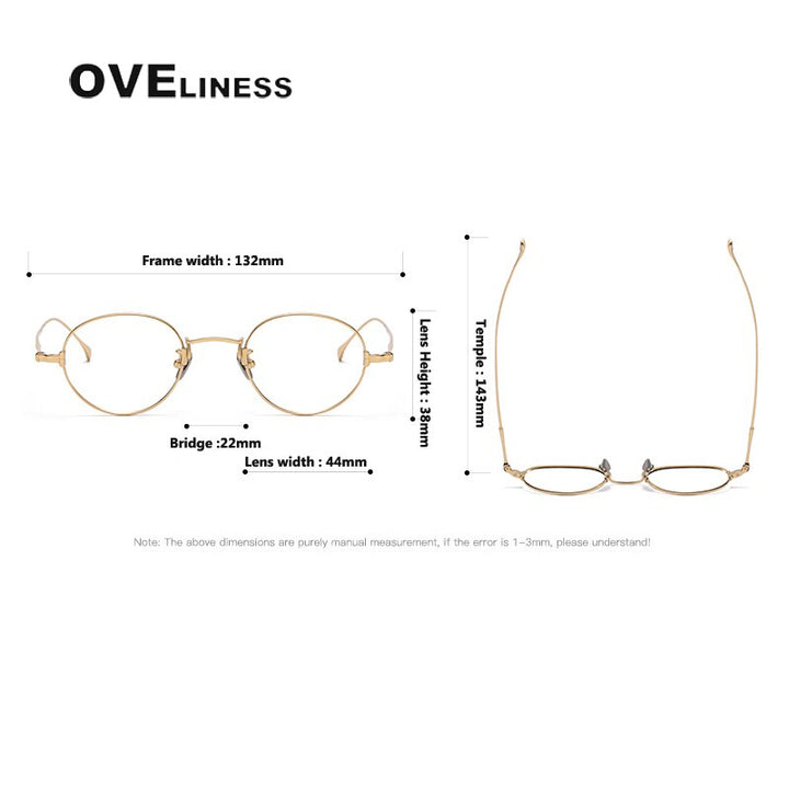 Oveliness Unisex Full Rim Round Titanium Eyeglasses Kmn53 Full Rim Oveliness