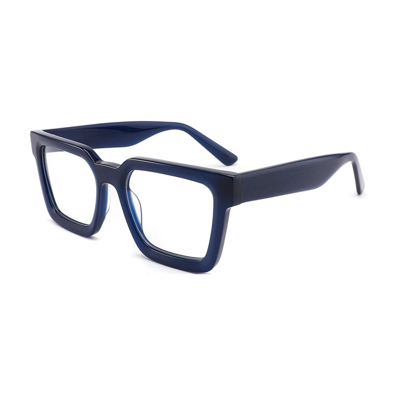 Gatenac Unisex Full Rim Square Acetate Frame Eyeglasses Gxyj793 Full Rim Gatenac Blue