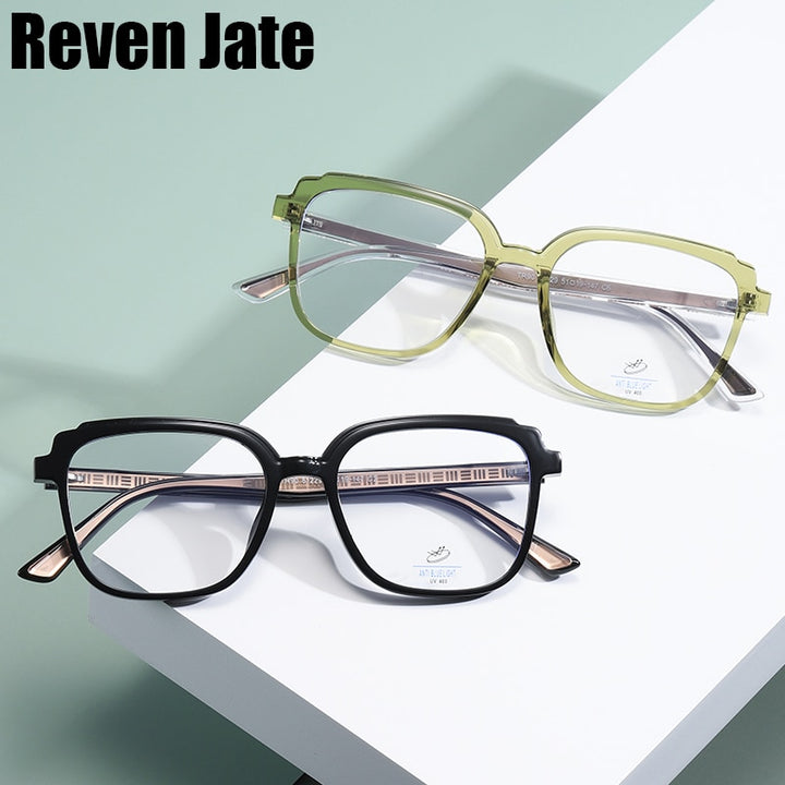 Reven Jate Unisex Full Rim Square Acetate Eyeglasses 81229 Full Rim Reven Jate