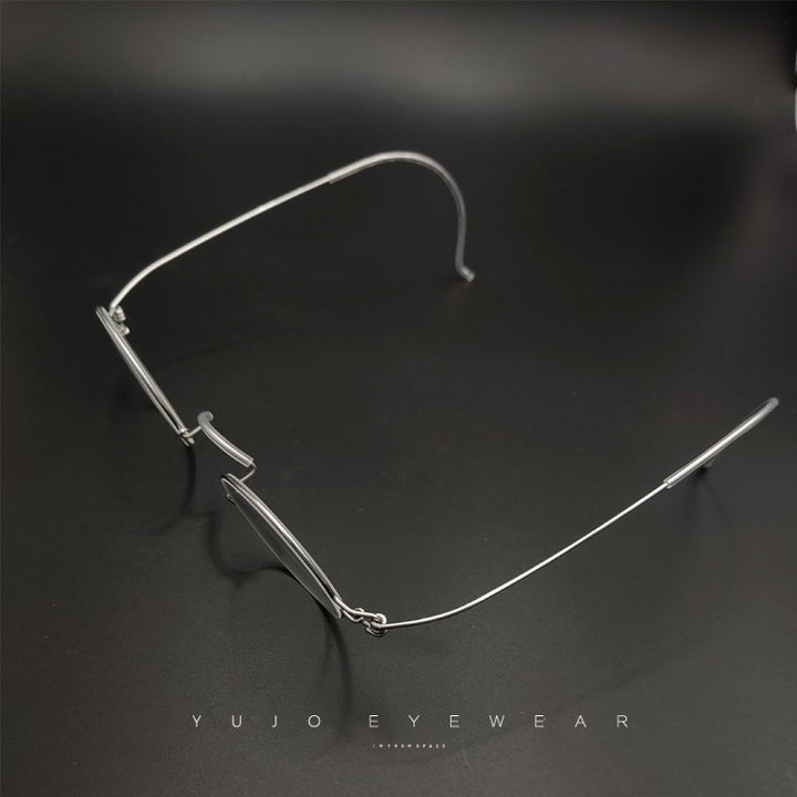 Yujo Unisex Full Rim 35mm Round Stainless Steel Eyeglasses Y055 Full Rim Yujo