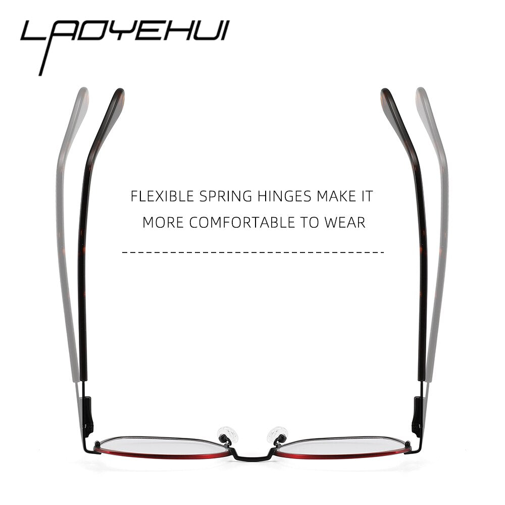 Laoyehui Women's Full Rim Polygon Cat Eye Alloy Reading Glasses Anti-Blue Light Gl9210 Reading Glasses Laoyehui