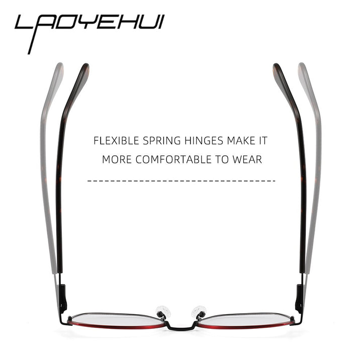 Laoyehui Women's Full Rim Polygon Cat Eye Alloy Reading Glasses Anti-Blue Light Gl9210 Reading Glasses Laoyehui