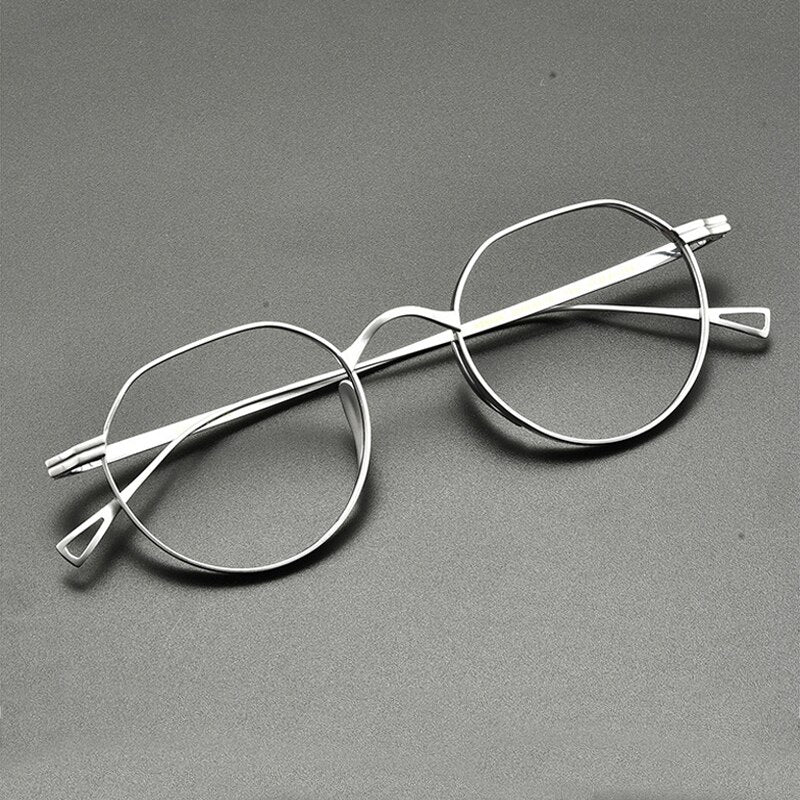Gatenac Unisex Full Rim Oval Round Titanium Eyeglasses Gxyj832 Full Rim Gatenac