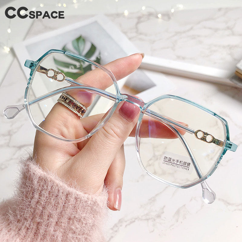 CCspace Women's Full Rim Polygon TR 90 Alloy Myopic Reading Glasses 56224 Reading Glasses CCspace
