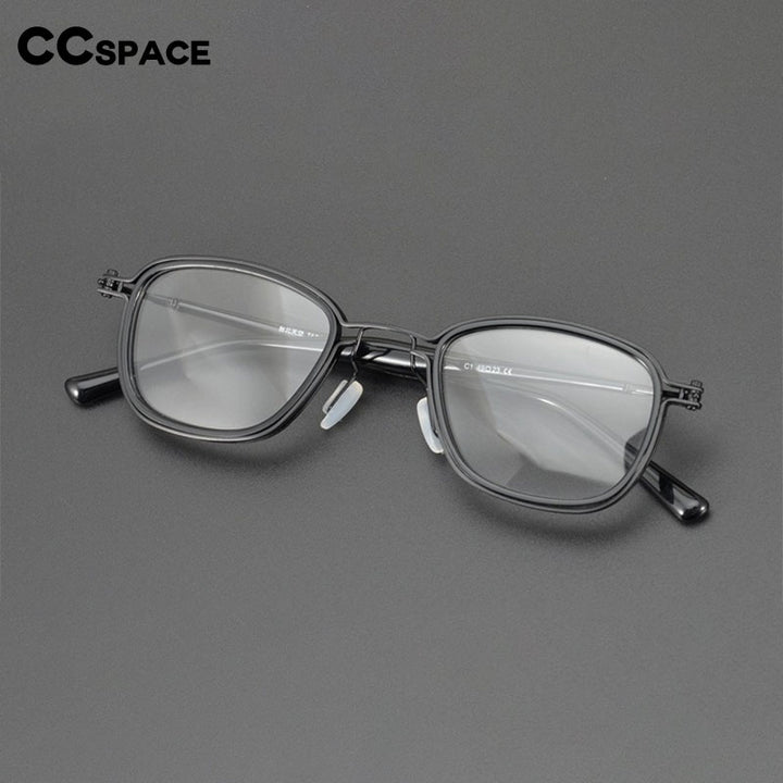 CCspace Unisex Full Rim Square Alloy Eyeglasses 54724 Full Rim CCspace