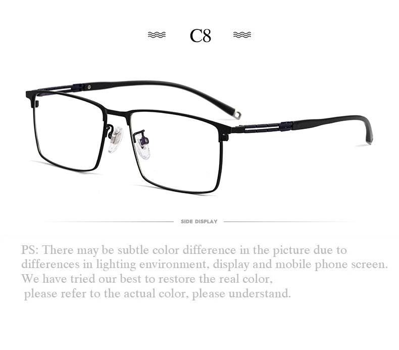 Hotochki Men's Full Rim Square Tr 90 Titanium Frame Eyeglasses T8607t Full Rim Hotochki