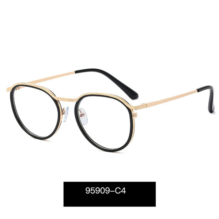 Hotony Women's Full Rim Round TR 90 Resin Alloy Frame Eyeglasses 95909 Full Rim Hotony C4