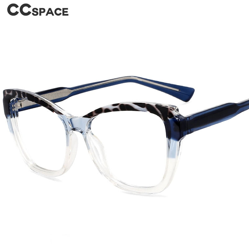 CCspace Unisex Full Rim Square Cat Eye Tr 90 Titanium Eyeglasses 54473 Full Rim CCspace