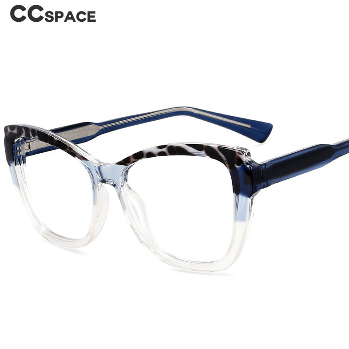CCspace Unisex Full Rim Square Cat Eye Tr 90 Titanium Eyeglasses 54473 Full Rim CCspace