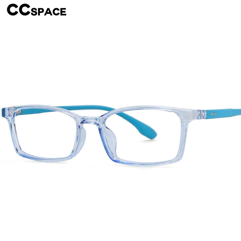 CCspace Unisex Youth Size Full Rim Rectangle Tr 90 Titanium Frame Eyeglasses 54465 Full Rim CCspace