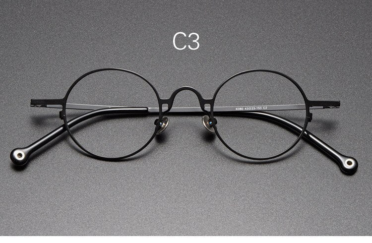 Yujo Unisex Full Rim Small 43mm Round Alloy Eyeglasses Y069 Full Rim Yujo C3 China