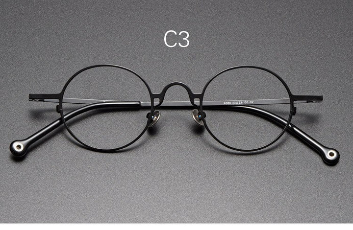 Yujo Unisex Full Rim Small 43mm Round Alloy Eyeglasses Y069 Full Rim Yujo C3 China