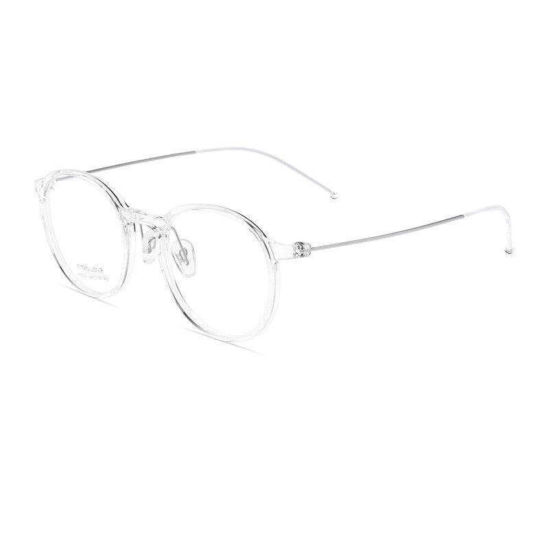 Hotony Unisex Full Rim Round Tr 90 Alloy Eyeglasses 5825m Full Rim Hotony lucency