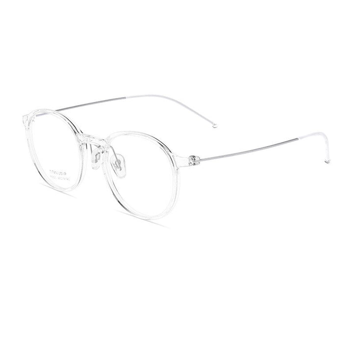 Hotony Unisex Full Rim Round Tr 90 Alloy Eyeglasses 5825m Full Rim Hotony lucency
