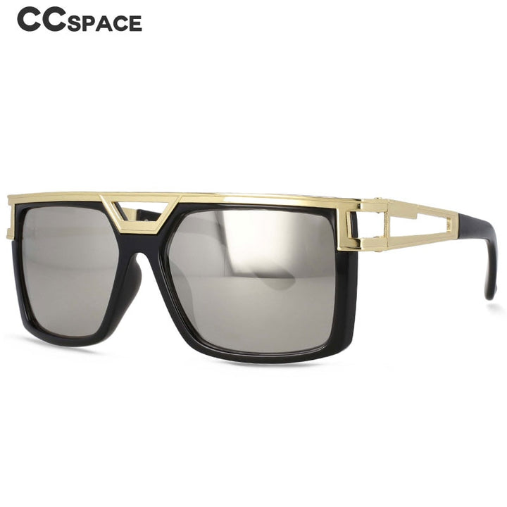 CCSpace Men's Full Rim Large Rectangular Double Bridge Acetate Frame Sunglasses 54598 Sunglasses CCspace Sunglasses   