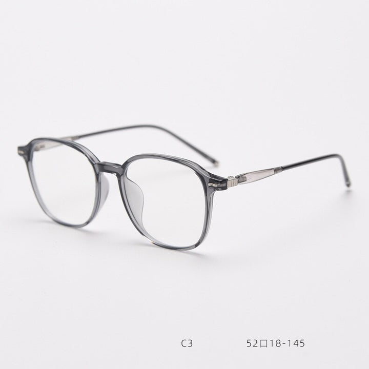 CCspace Unisex Full Rim Square Tr 90 Titanium Eyeglasses 55686 Full Rim CCspace Gray China