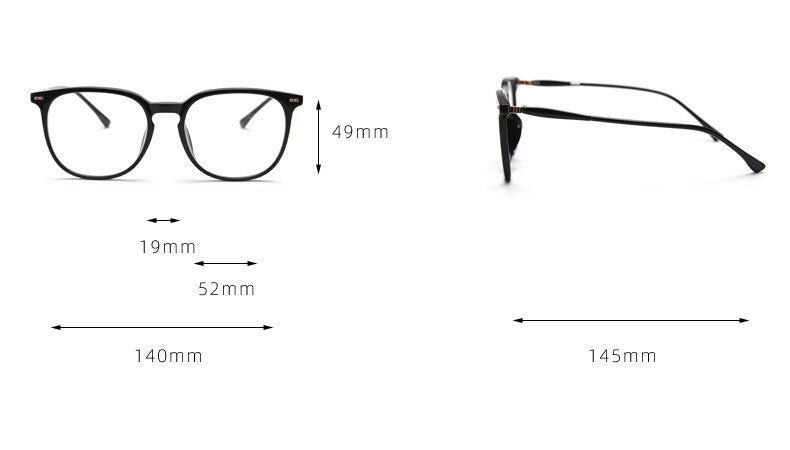 CCspace Unisex Full Rim Square Tr 90 Titanium Eyeglasses 55687 Full Rim CCspace