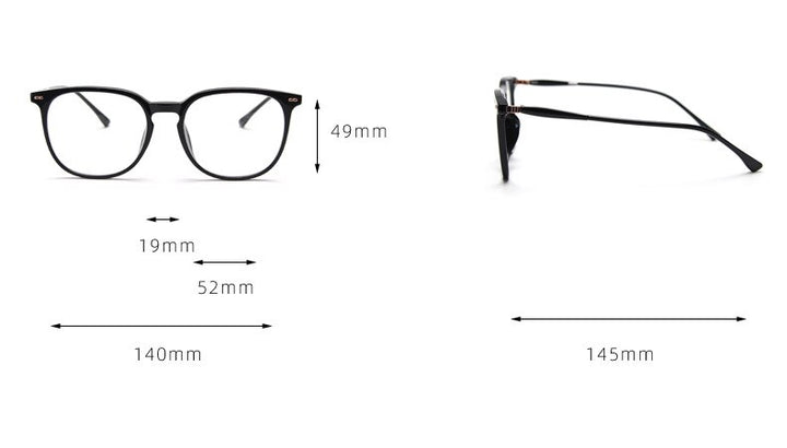 CCspace Unisex Full Rim Square Tr 90 Titanium Eyeglasses 55687 Full Rim CCspace