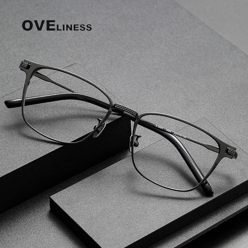 Oveliness Unisex Full Rim Square Titanium Eyeglasses 390 Full Rim Oveliness