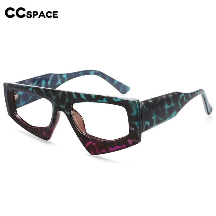 CCspace Unisex Full Rim Irregular Rectangle Acetate Eyeglasses 54421 Full Rim CCspace