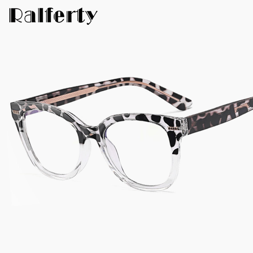 Ralferty Women's Full Rim Square Tr 90 Acetate Eyeglasses F82031 Full Rim Ralferty   