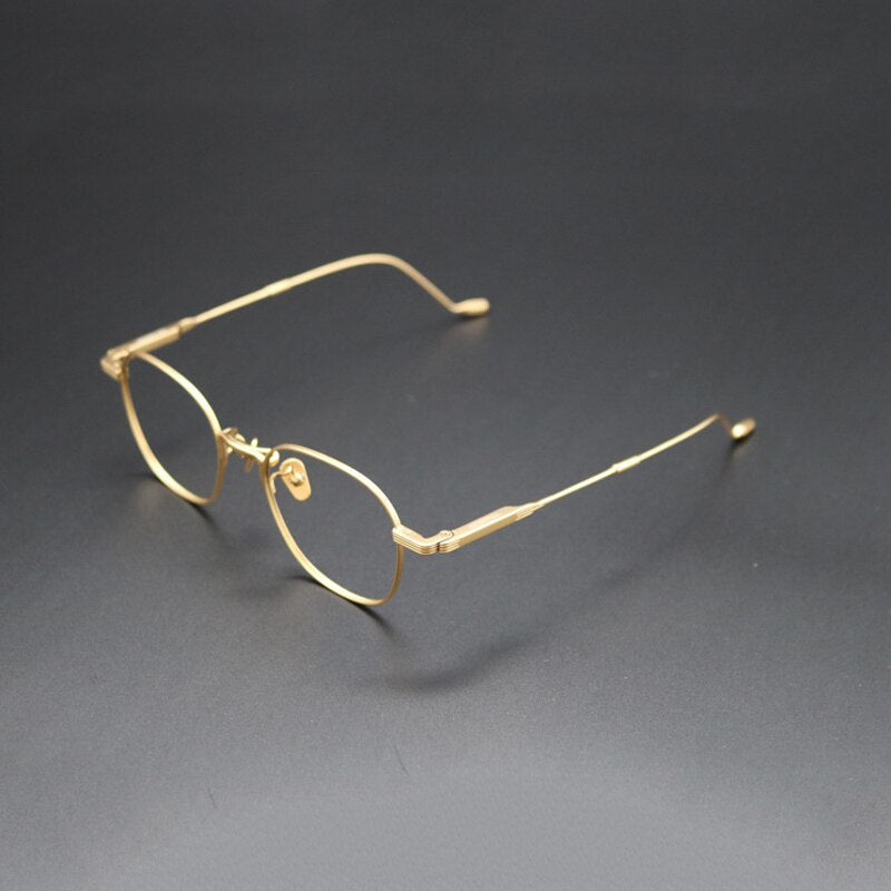 Gatenac Unisex Full Rim Square Titanium Frame Eyeglasses Gxyj421 Full Rim Gatenac Gold