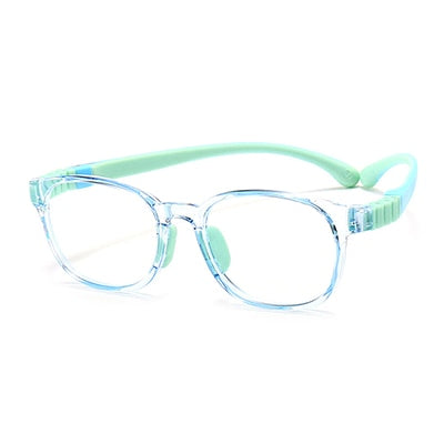 Ralferty Unisex Children's Full Rim Round Square Tr 90 Silicone Eyeglasses M91029 Full Rim Ralferty C6 Clear Blue China