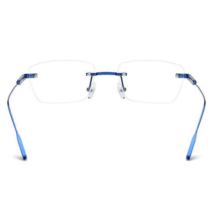 Hdcrafter Unisex Rimless Polygon Square Titanium Eyeglasses 10093 Rimless Hdcrafter Eyeglasses
