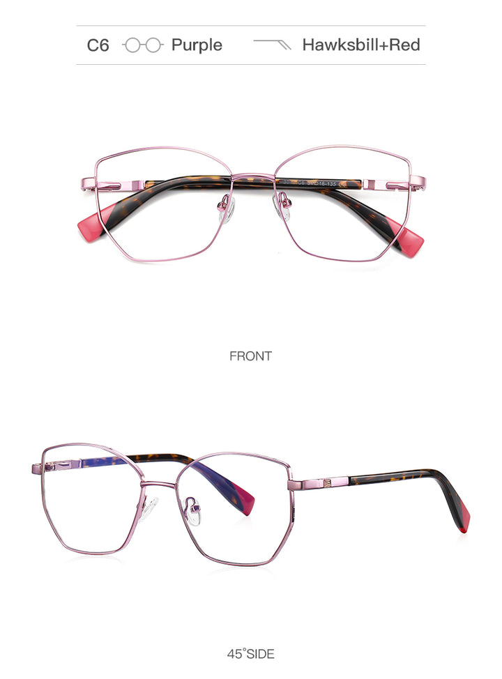 Gmei Unisex Full Rim Alloy Square Polygonal Frame Eyeglasses 3011 Full Rim Gmei Optical