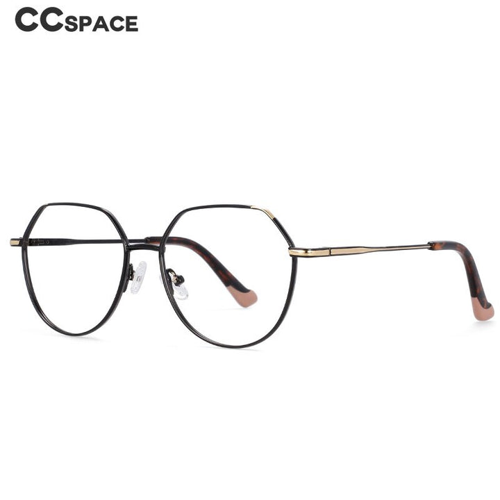 CCspace Unisex Full Rim Polygonal Round Alloy Frame Eyeglasses 54316 Full Rim CCspace