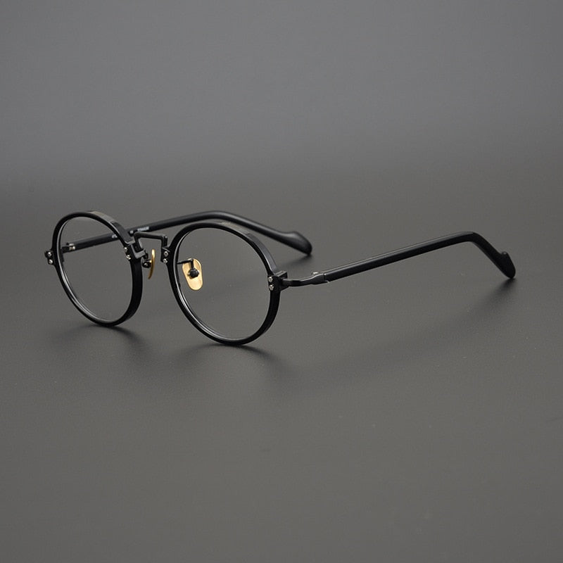 CCspace Unisex Full Rim Round/Square Acetate Titanium Eyeglasses 53312 Full Rim CCspace