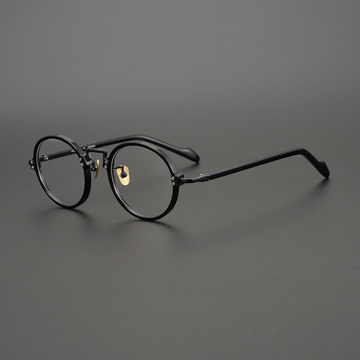 CCspace Unisex Full Rim Round/Square Acetate Titanium Eyeglasses 53312 Full Rim CCspace