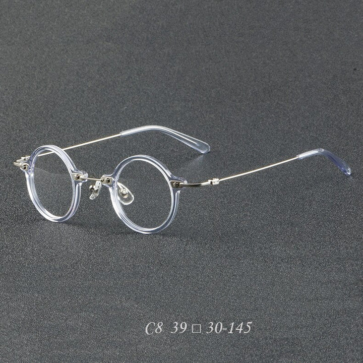CCspace Women's Full Rim Round Acetate Eyeglasses 55275 Full Rim CCspace Blue China
