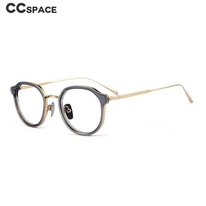 CCspace Unisex Full Rim Square Cat Eye Acetate Titanium Eyeglasses 55740 Full Rim CCspace