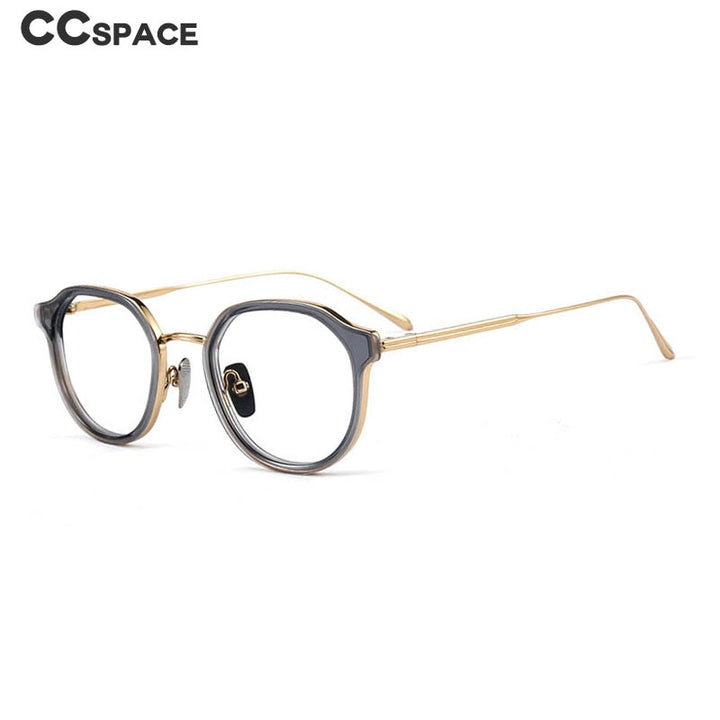 CCspace Unisex Full Rim Square Cat Eye Acetate Titanium Eyeglasses 55740 Full Rim CCspace