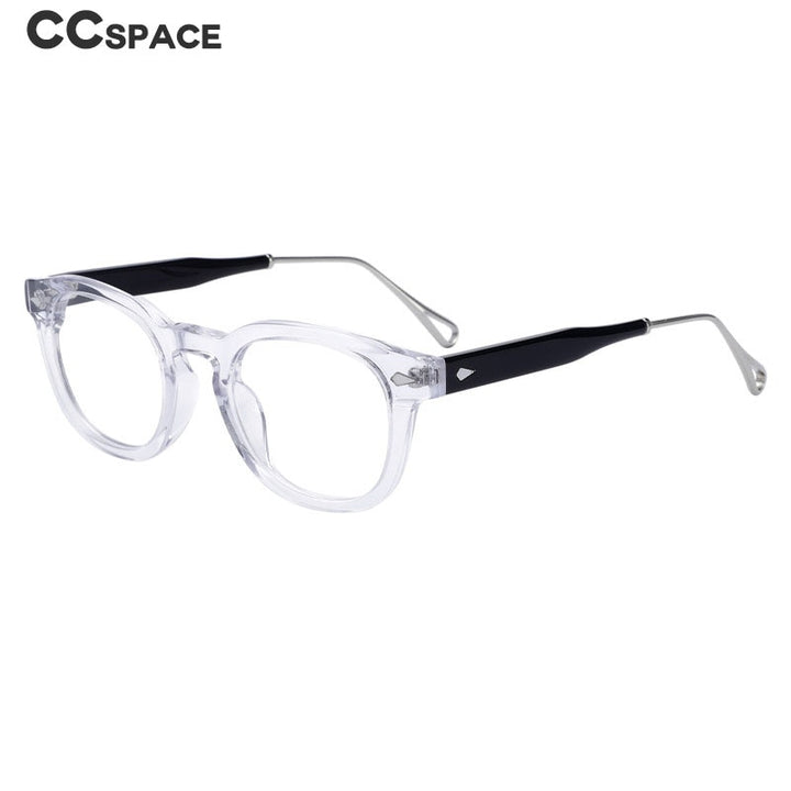 CCspace Men's Full Rim Square Round Acetate Alloy Eyeglasses 55280 Full Rim CCspace