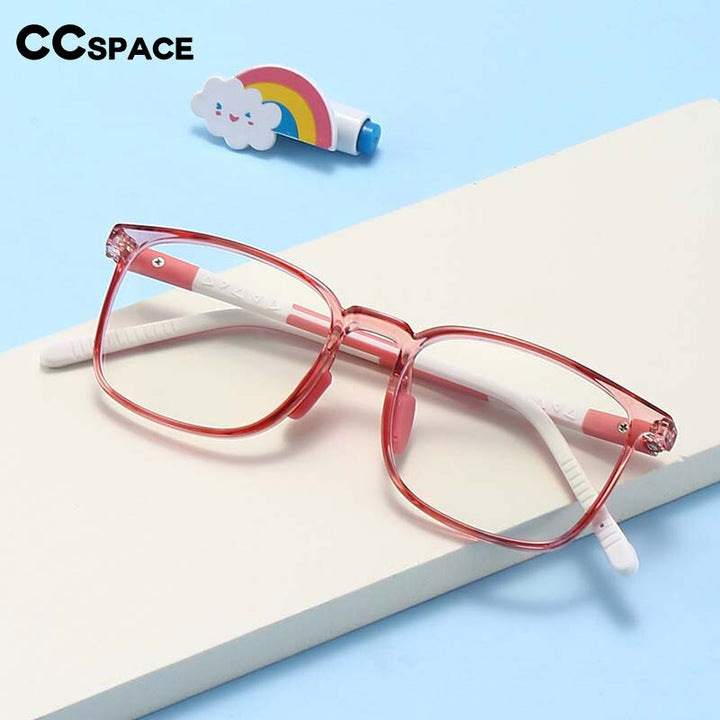 CCspace Unisex Youth Full Rim Square Silicone Eyeglasses 54671 Full Rim CCspace