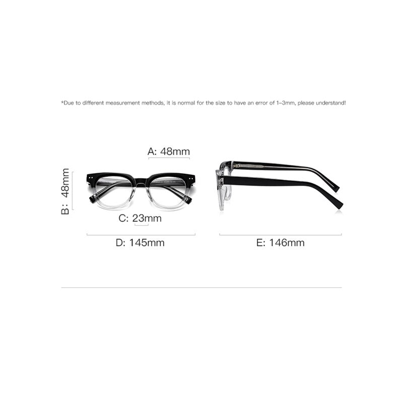 Reven Jate Unisex Full Rim Square Oval Tr 90 Acetate Alloy Eyeglasses 2120 Full Rim Reven Jate