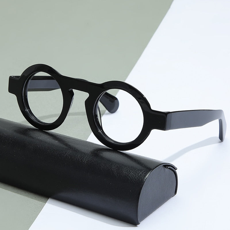 Gatenac Unisex Full Rim Round Handcrafted Acetate Frame Eyeglasses Gxyj771 Full Rim Gatenac