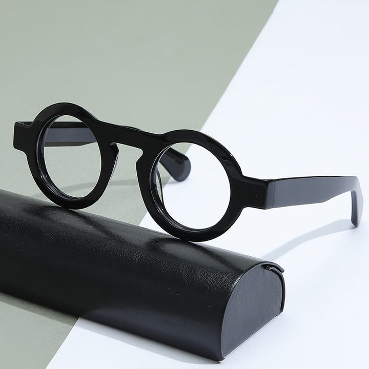 Gatenac Unisex Full Rim Round Handcrafted Acetate Frame Eyeglasses Gxyj771 Full Rim Gatenac
