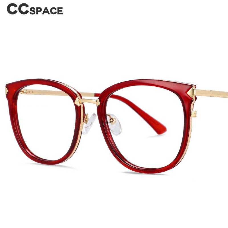 CCspace Women's Full Rim Square Round Tr 90 Titanium Frame Eyeglasses 54156 Full Rim CCspace