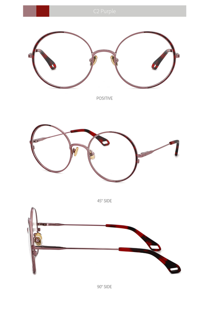 Kansept Women's Full Rim Round Stainless Steel Frame Eyeglasses Oq1004 Full Rim Kansept