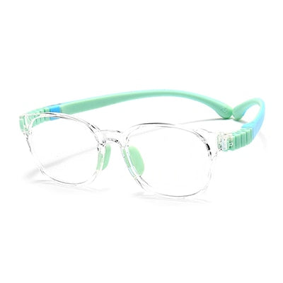 Ralferty Unisex Children's Full Rim Round Square Tr 90 Silicone Eyeglasses M91029 Full Rim Ralferty C7 Transparent China